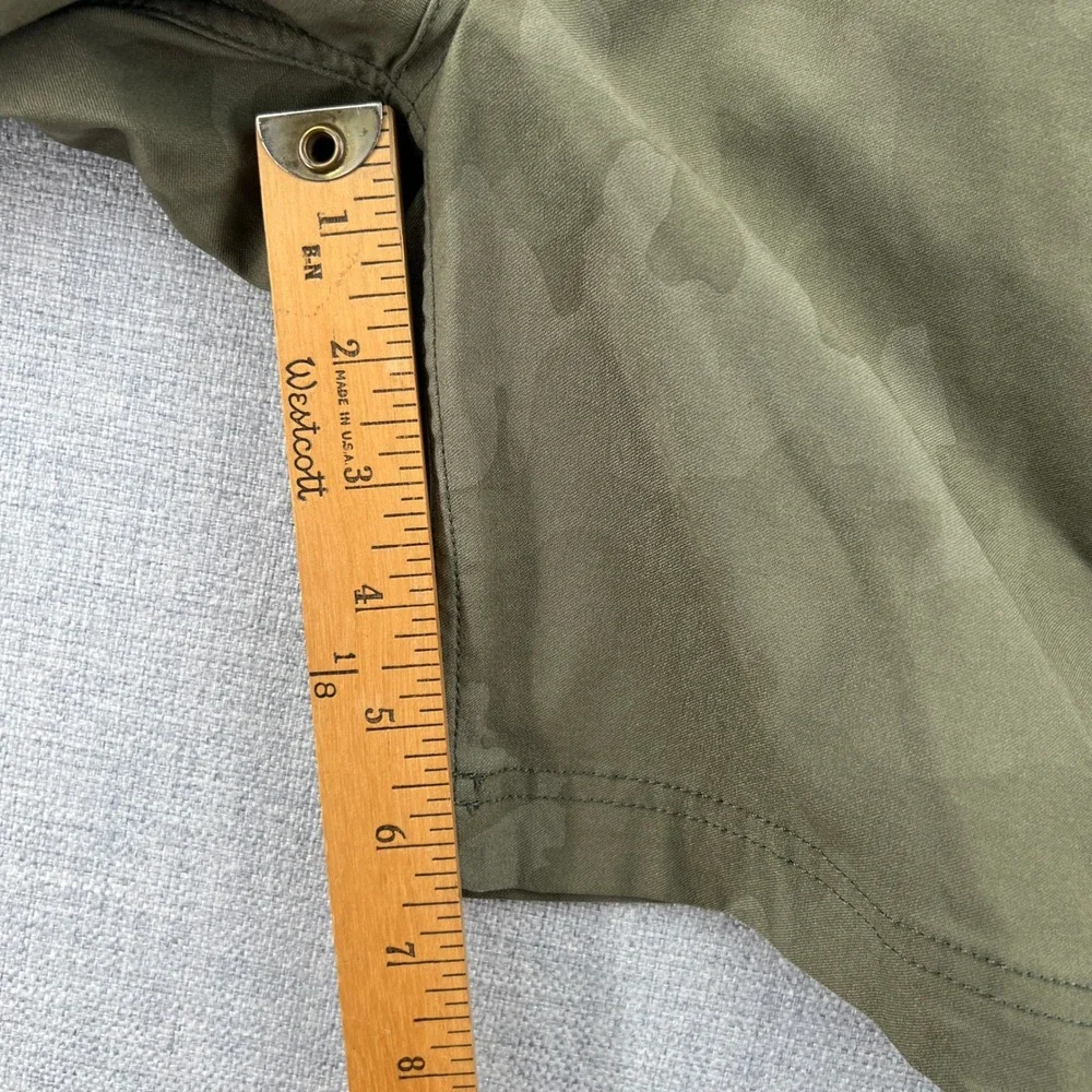 prAna Halle Shorts II Women 2 Sage Green Camo Hiking Outdoor Stretch Gorpcore